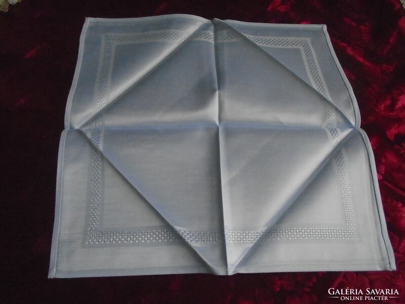 4 Pcs. Light blue silk damask napkin. 31 X 31 cm.