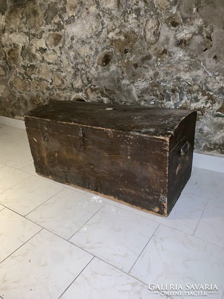 Old wooden ship trunk travel trunk large size