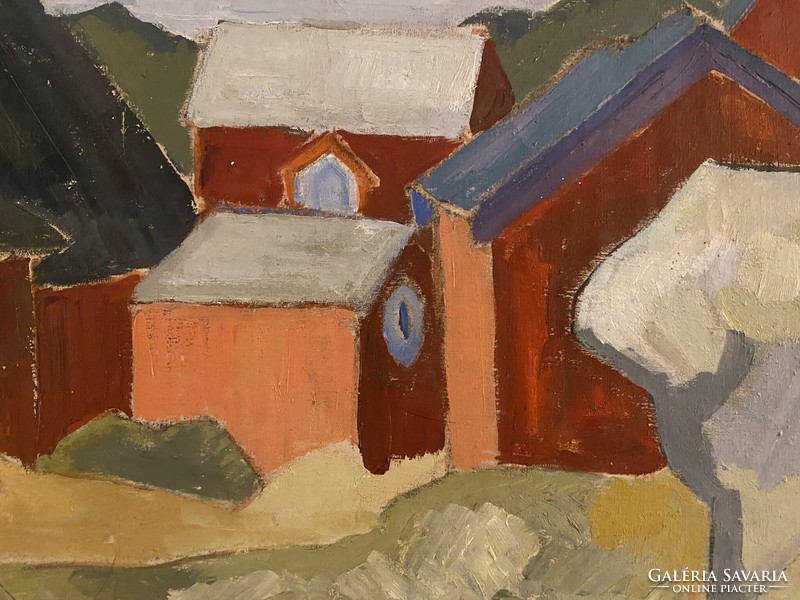 Réti Zoltán: houses - oil, wood