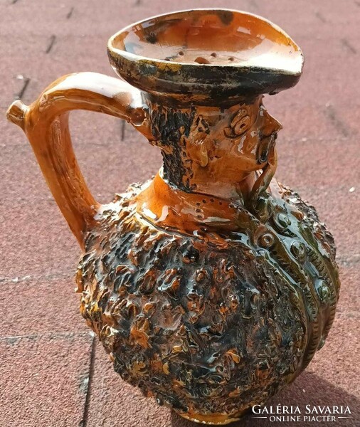Miska kancsó alakú iparművészeti IKEBANA szárazvirágtartó váza