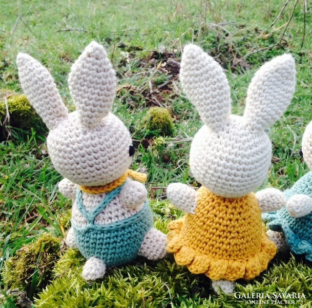 Pair of crocheted bunnies