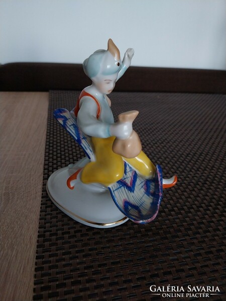 Hollóháza hand-painted signed Aladdin porcelain figure