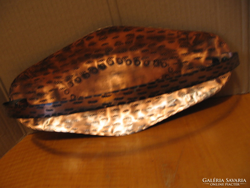 Retro hammered handmade copper fruit serving bowl