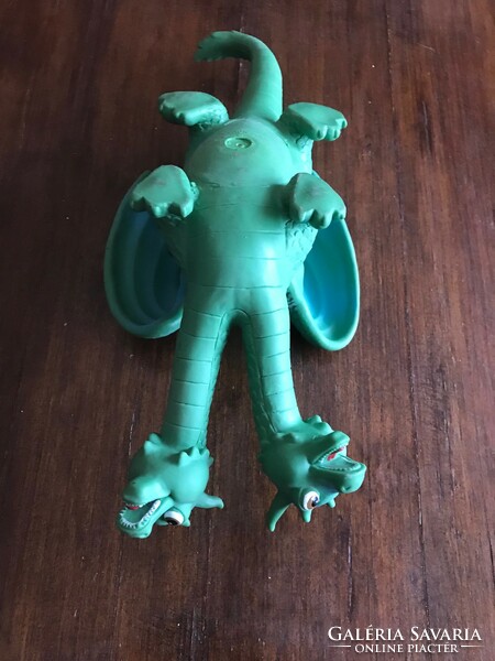 Two-headed toy rubber dragon. Size: 40x18 cm in brand new condition.