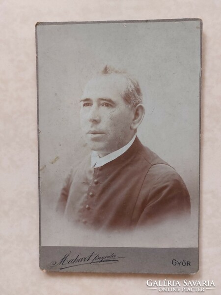 Antique photograph makart fényirda Győr 1907 old male photo