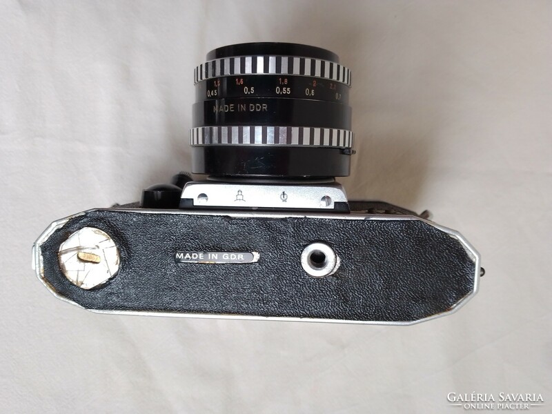 Praktica Super TL fényképezőgép Pancolar 1,8/50 Carl Zeiss Jena Zebra objektívvel eredeti tokkal