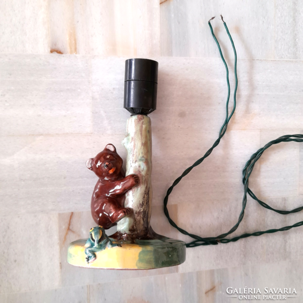 Old figural glazed ceramic table lamp