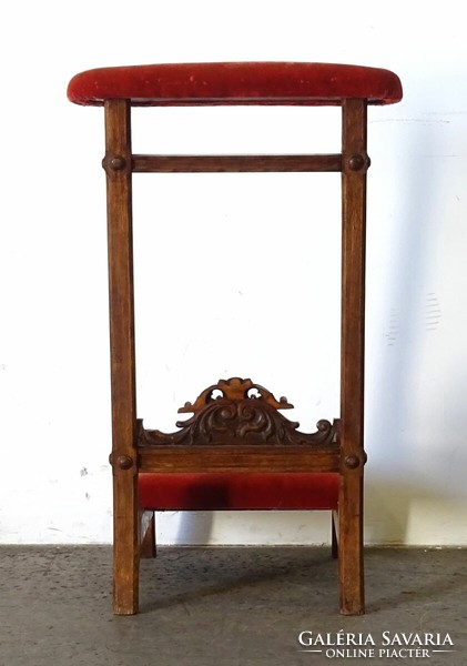 1Q574 antique carved neo-baroque hardwood prayer bench kneeling betschemel