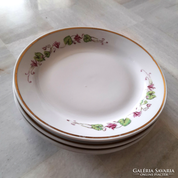 Old rare Zsolnay cake plate with gold border