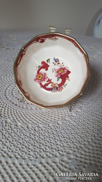 Angol Mason's Ironstone "Mandalay Red"porcelán sokszögletű tálka