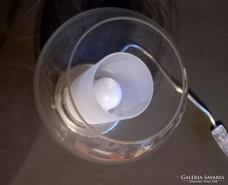 Glass sphere chrome vintage table lamp negotiable art deco design