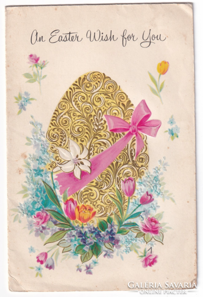 H:35 Easter embossed envelope greeting card