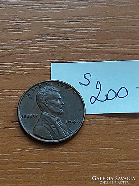 USA 1 CENT 1946  Kalászos penny, Lincoln, Sárgaréz   S200