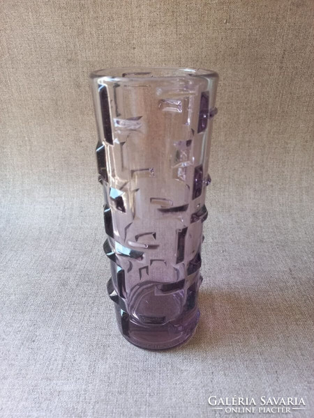 Retro or antique art deco purple glass vase