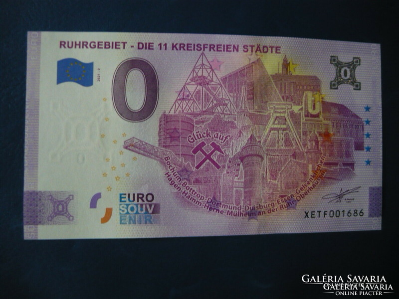 Germany 0 euro 2021 Ruhr area! Glück auf! Good luck! Miner! Rare commemorative paper money! Unc