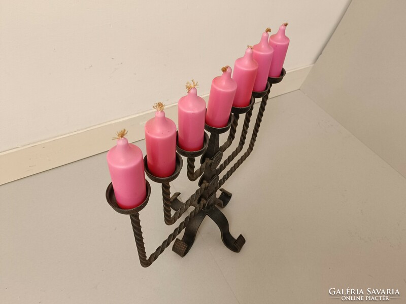 Retro menorah Judaica iron Jewish candle holder 7 branch menorah 224 8429