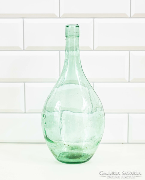 An old handmade glass balloon - and a letter-marked bottle - on the shelf?