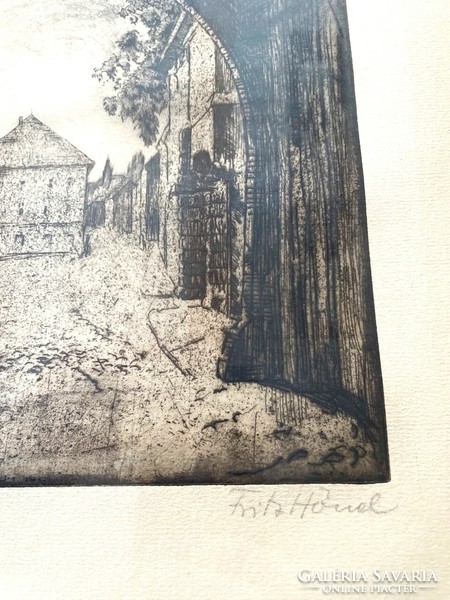 Fritz hönel city gate - etching