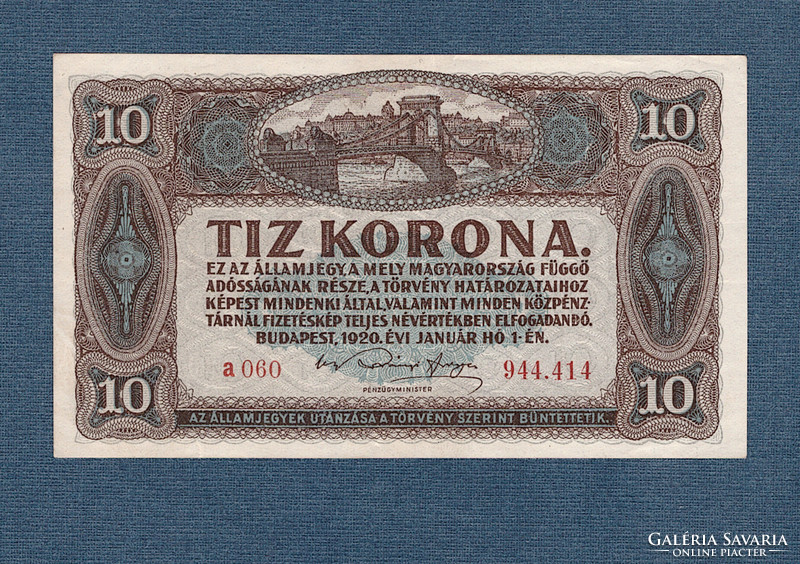 10 Korona 1920 aUNC