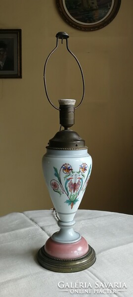 Old table lamp with porcelain body, without shade