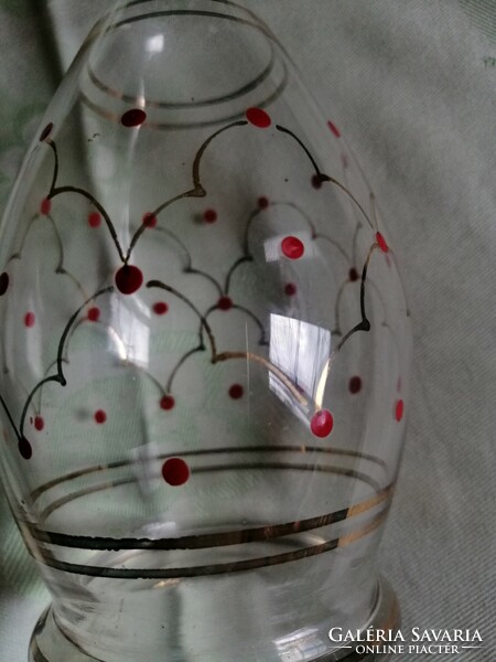 Gorgeous red speckled glass bottle