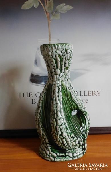 Retro applied art ceramic vase with ma marking, 25 cm