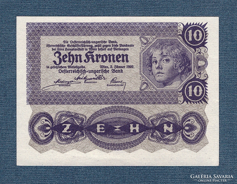 10 Korona 1922 aUNC