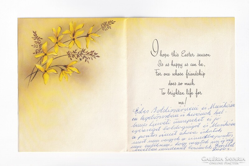 H:35 Gyönyörű dombornyomott Húsvéti boríték Üdvözlő képeslap, aranyozással díszített!