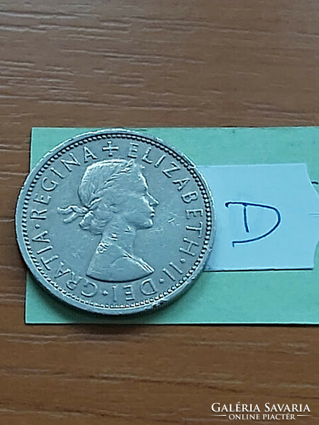 English England 2 shillings 1966 ii. Elizabeth, copper-nickel #d