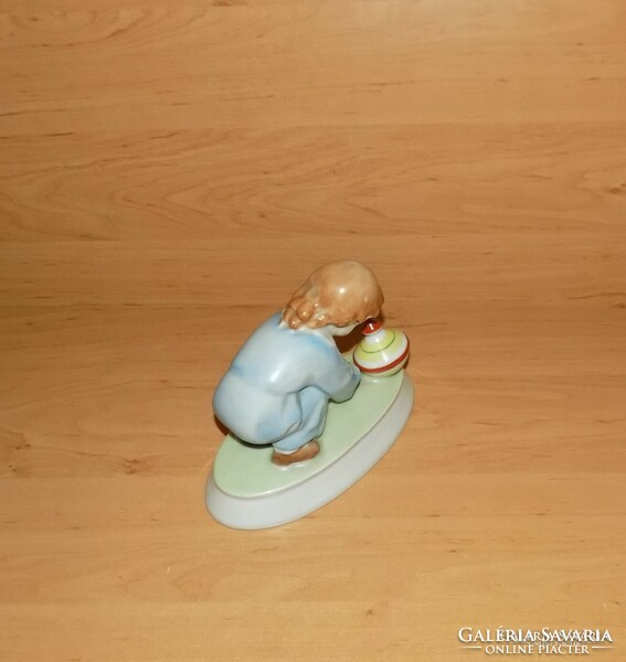 Zsolnay porcelán búgócsigás fiú Sinkó féle figura 12 cm magas (po-2)
