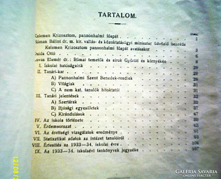 Bulletin of the Czuczor Benedictine high school, Győr (from the academic year 1932-33)