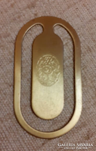 Gold plated steel bookmark money clip in nice condition