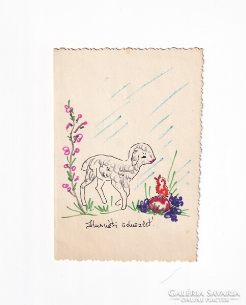 H:38 hand-drawn Easter greeting cards can be opened