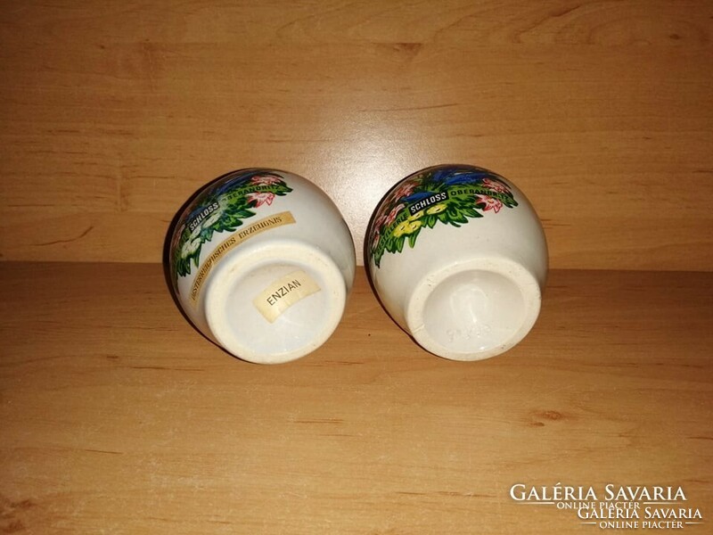 Két kis porcelán korsó, 2 db egyben 10,5 cm (16/K)