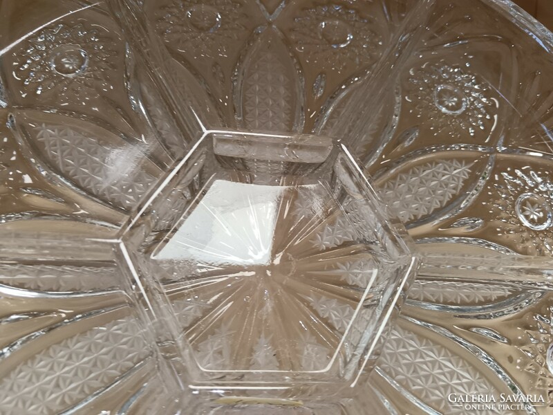 Richly decorated split crystal serving bowl