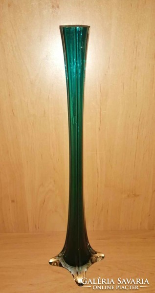 Single strand green glass vase - 40.5 cm high (b)