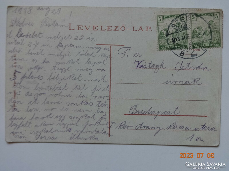 Old postcard: Szeged, Kass-Vigadó (1918)
