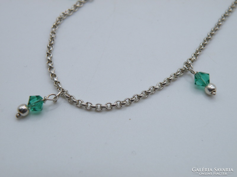 Uk0301 Turquoise Stone Silver Anklet