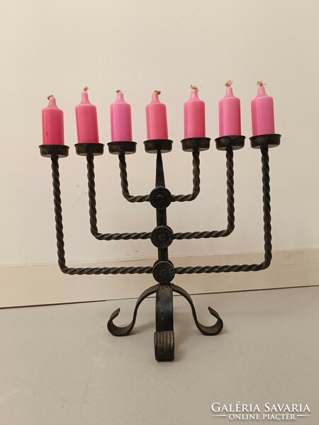 Retro menorah Judaica iron Jewish candle holder 7 branch menorah 224 8429