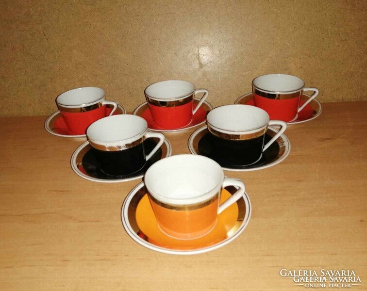 Raven House porcelain multi-colored coffee cup set - 6 persons (36/d)