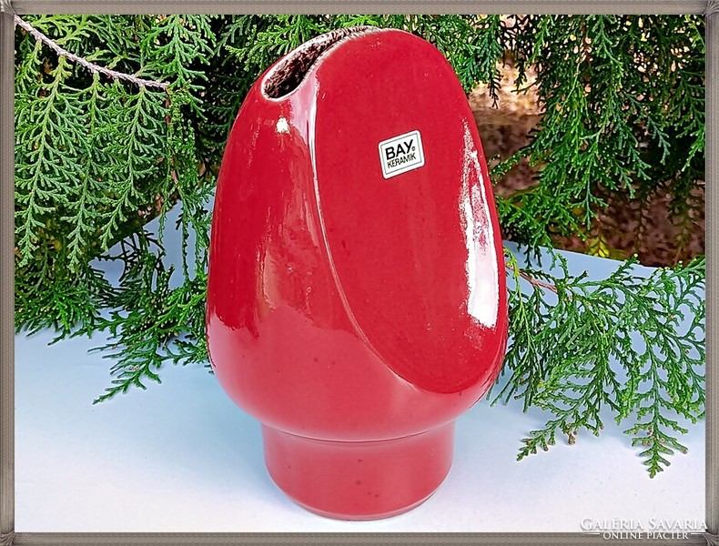 Ritka retro különleges Bay Keramik piros kerámia váza