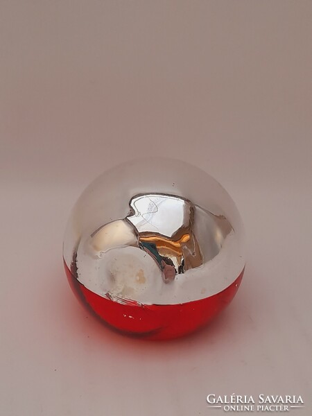 Üveg karácsonyfa dísz, reflexes gömb, 6 cm