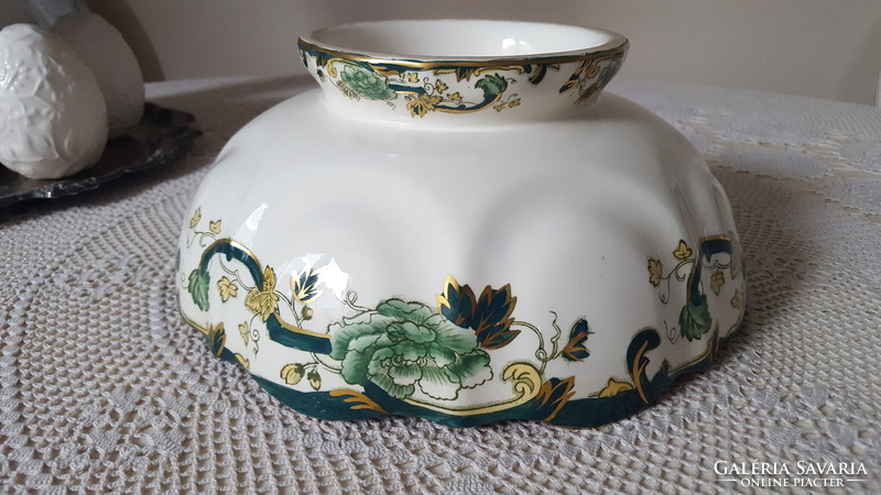 Angol Mason's Ironstone "Chartreuse"porcelán talpas kínáló,gyümölcstál,salátás tál