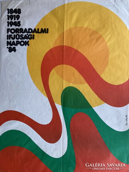 Forradalmi Ifjúsági Napok, retro politikai plakát - Grafikus: So-Ky (Sós László-Kemény Éva)