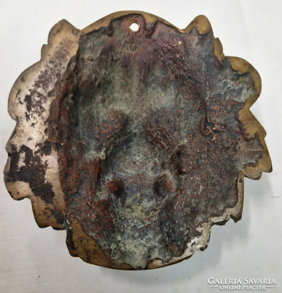 Antique bronze lion head in good condition 362 g. 10 Cm.