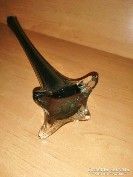 Single strand green glass vase - 40.5 cm high (b)