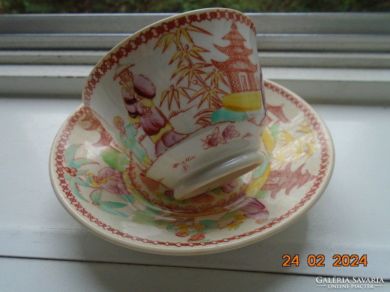 1810 Hilditch&sons staffordshire hand painted chinaware Georgian porcelain cup with bowl with 5 portraits