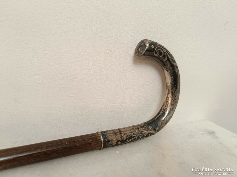 Antique walking stick 800 English silver handle cane walking stick film theater costume prop dented 240 8437