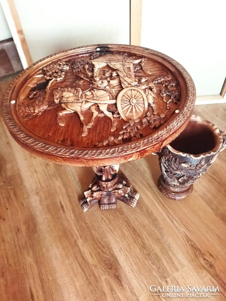 Rare East Asian table and vase