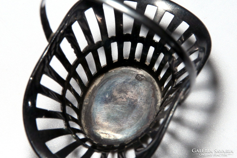 1900. Martin Mayer Ezüst Gyűrűtartó Kosárka | Szecessziós Mini Füles Ékszertartó